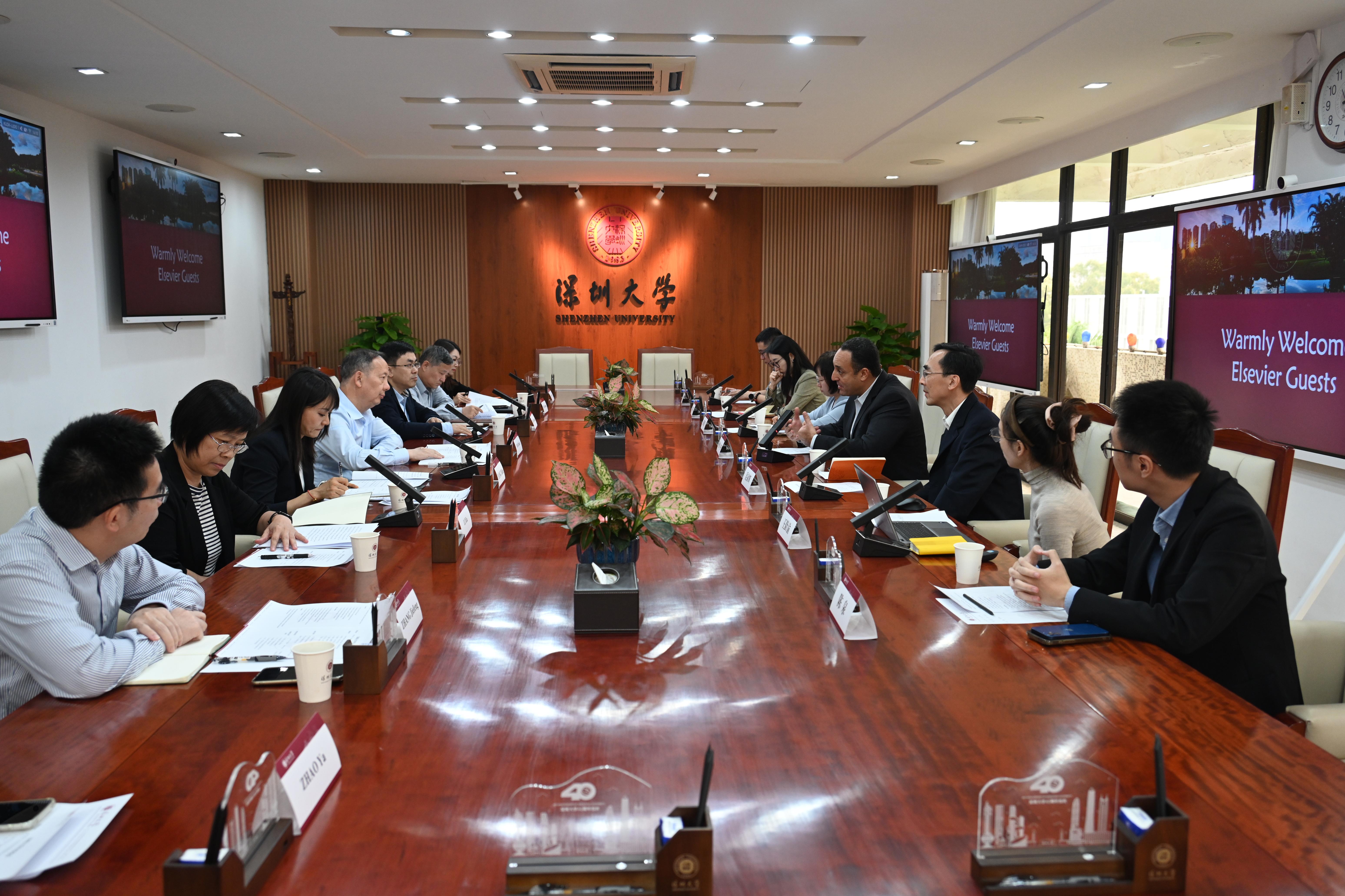 Elsevier's Senior Vice President Said Taha and his delegation visit Shenzhen University